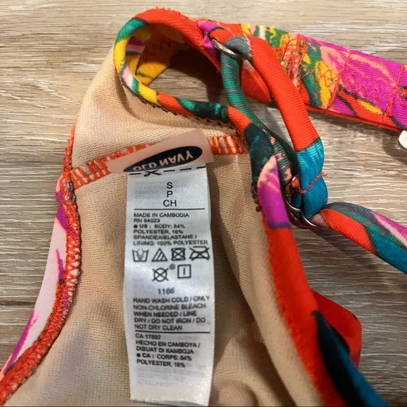 Old Navy Orange Floral Flounce Bikini Top - Picture 4 of 4